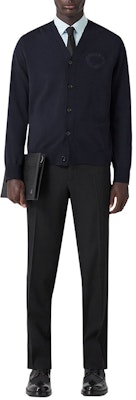 Cárdigan Tejido Azul Marino Burberry FW22 de Manga Larga y Escote en V. 80636371 Lookbook Cárdigan Tejido Azul Marino Burberry FW22 de Manga Larga y Escote en V. 80636371