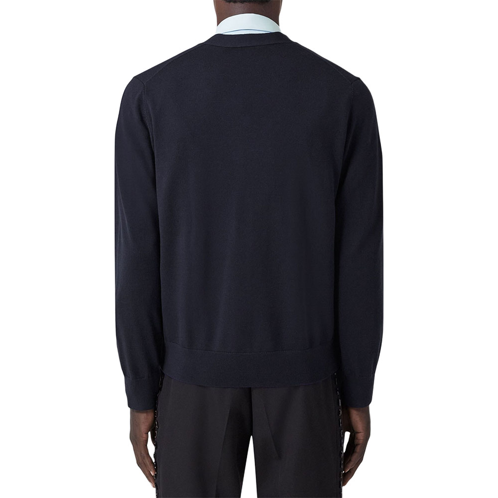 Shop Cárdigan Tejido Azul Marino Burberry FW22 de Manga Larga y Escote en V. 80636371