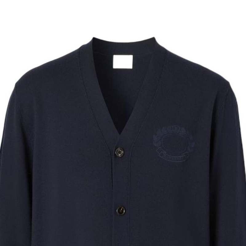 Cheap Cárdigan Tejido Azul Marino Burberry FW22 de Manga Larga y Escote en V. 80636371