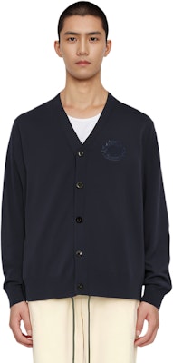 Cárdigan Tejido Azul Marino Burberry FW22 de Manga Larga y Escote en V. 80636371 2
