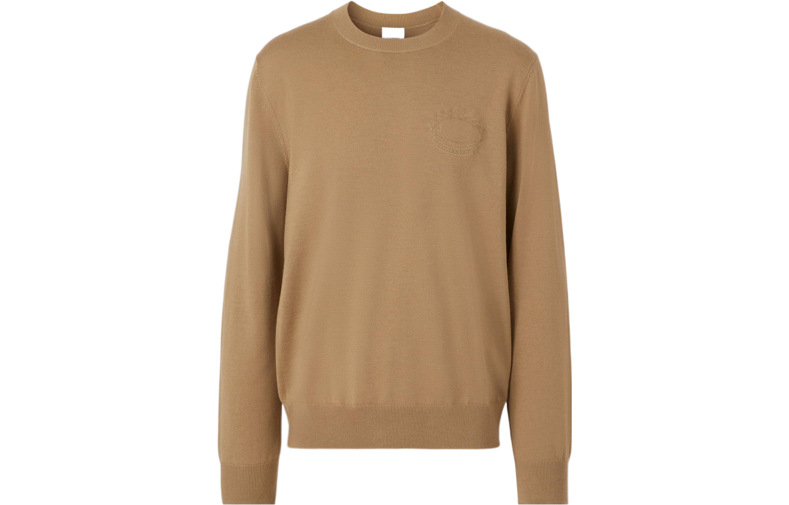 Burberry FW22  Tan Wool Knit Sweater with Oak Leaf Embroidery. 80636351 圖 2
