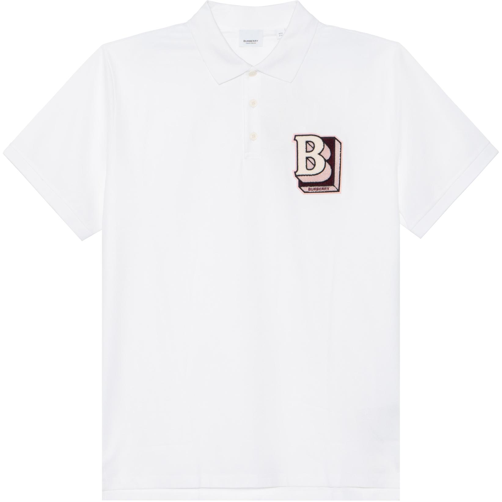 Burberry FW22  White Logo Print Straight-Cut Short Sleeve Polo Shirt 80575731 圖 2