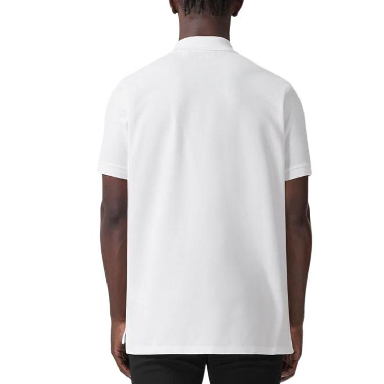 Burberry FW22  White Logo Print Straight-Cut Short Sleeve Polo Shirt 80575731 圖 5