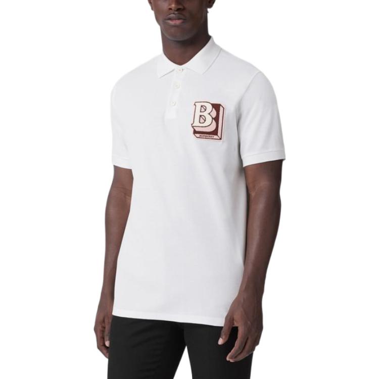 Burberry FW22  White Logo Print Straight-Cut Short Sleeve Polo Shirt 80575731 圖 6