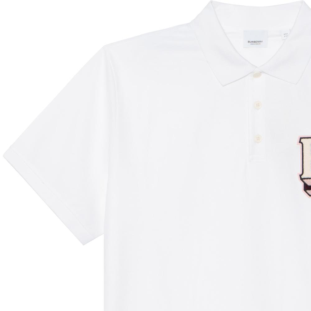 Burberry FW22  White Logo Print Straight-Cut Short Sleeve Polo Shirt 80575731 圖 7