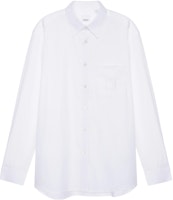 Burberry FW22 White Long-Sleeve Shirt with Embroidered Letter & Pocket. 80618601 Burberry FW22 White Long-Sleeve Shirt with Embroidered Letter & Pocket. 80618601