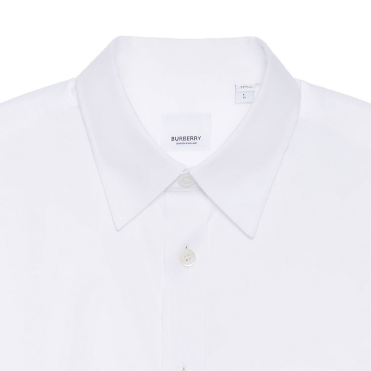 Details for 버버리 FW22 화이트 자수 로고 포켓 장식 긴팔 셔츠. 80618601
