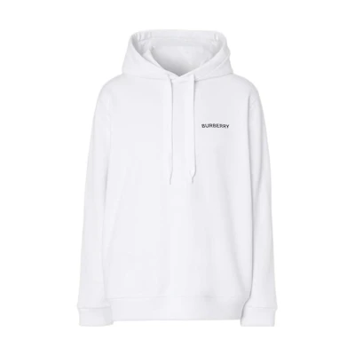 Burberry FW22 White Loose Fit Letter Print Hoodie. 80611951