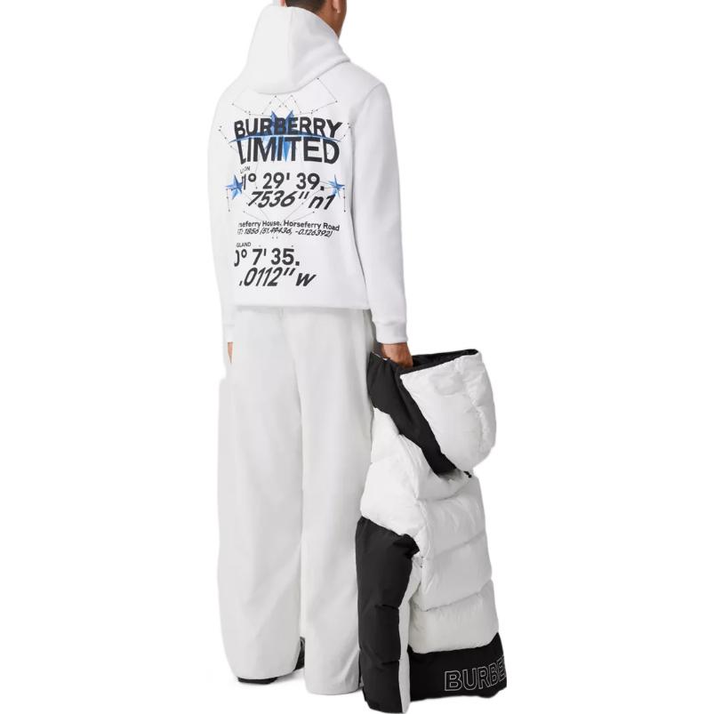 Burberry FW22  White Loose Fit Letter Print Hoodie. 80611951 圖 3