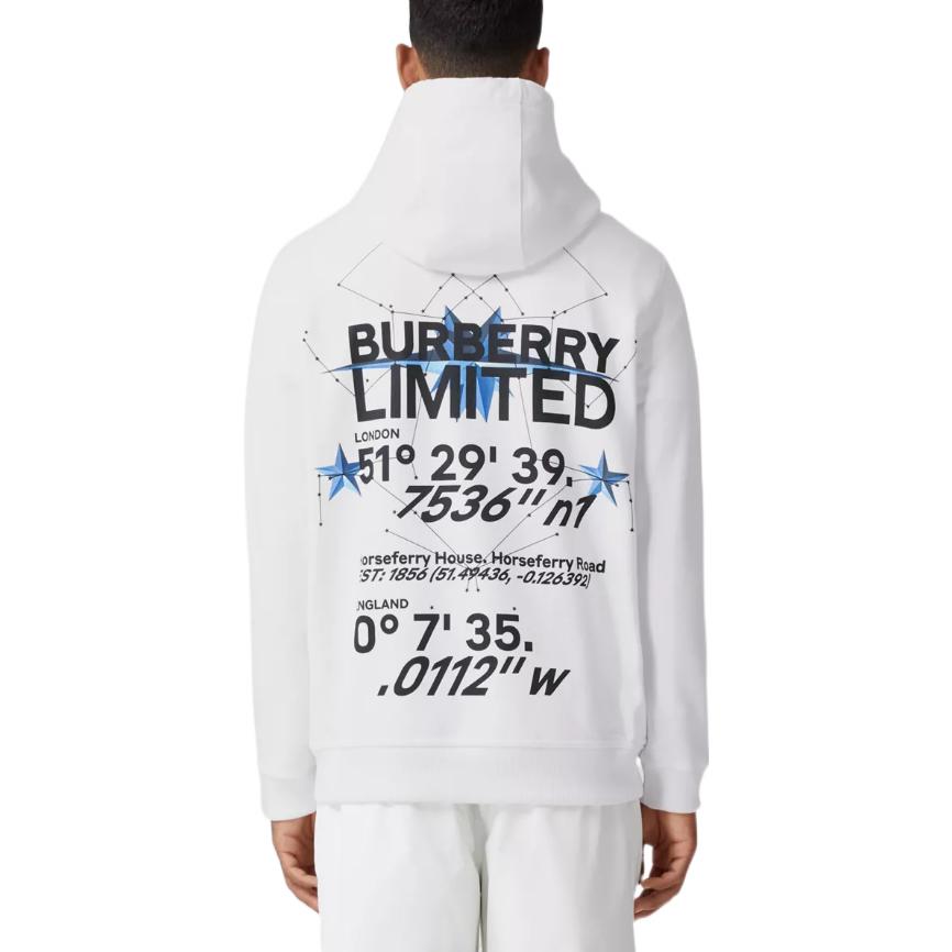 Burberry FW22  White Loose Fit Letter Print Hoodie. 80611951 圖 4