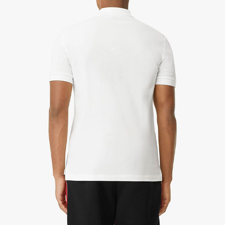 Burberry FW22  White Short Sleeve Polo Shirt with Logo Pattern. 80257561 圖 5
