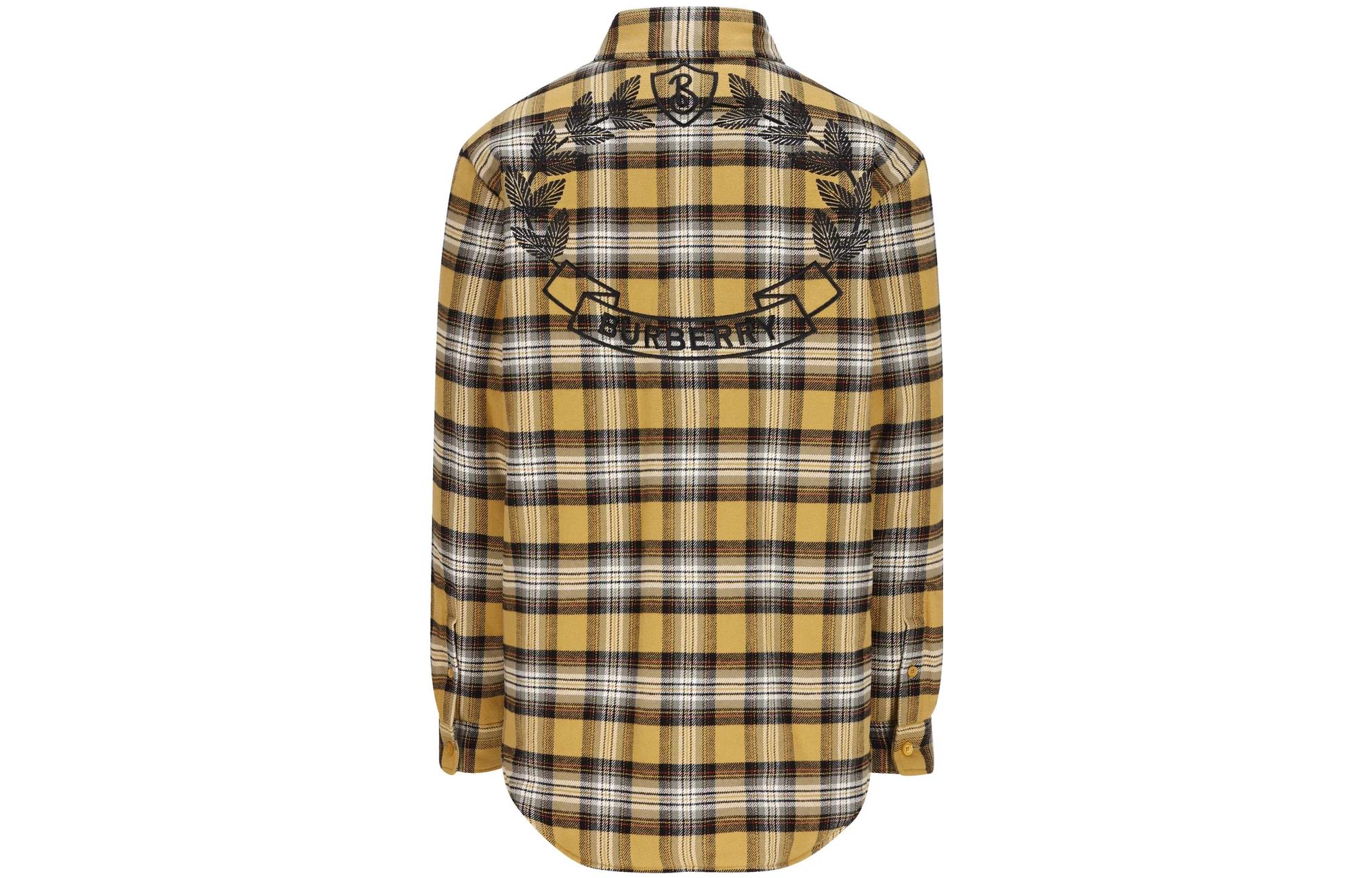 Lookbook Burberry FW22  Yellow Checkered Logo Embroidered Button-Down Shirt. 80610551
