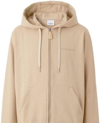 Burberry FW22 Zip-Up Hoodie Solid Color Logo Print - Khaki Brown. 80626221 Details for Burberry FW22 Zip-Up Hoodie Solid Color Logo Print - Khaki Brown. 80626221