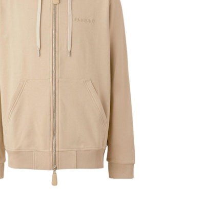 Burberry FW22 Zip-Up Hoodie Solid Color Logo Print - Khaki Brown. 80626221 Sizing Burberry FW22 Zip-Up Hoodie Solid Color Logo Print - Khaki Brown. 80626221