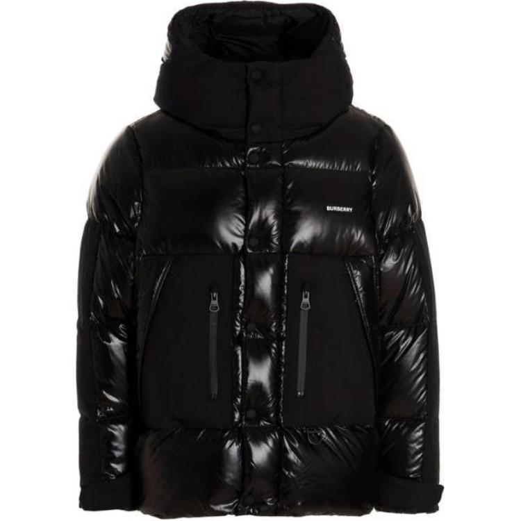 Buy Burberry FW22 Alphabet Logo Print Hooded Down Jacket Black  Outerwear. 80606621