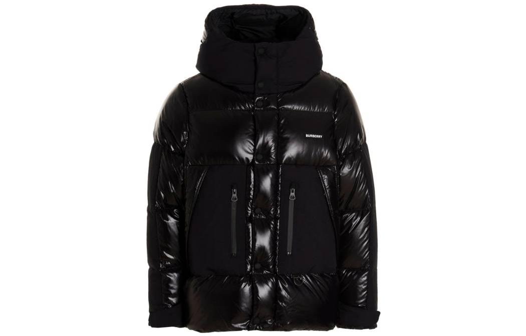 Order Burberry FW22 Alphabet Logo Print Hooded Down Jacket Black  Outerwear. 80606621