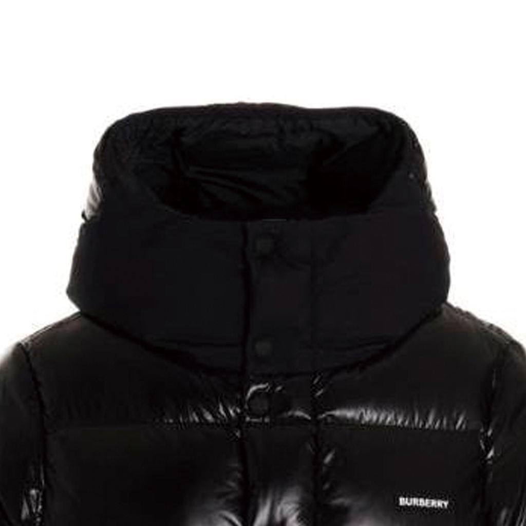 Purchase Burberry FW22 Alphabet Logo Print Hooded Down Jacket Black  Outerwear. 80606621