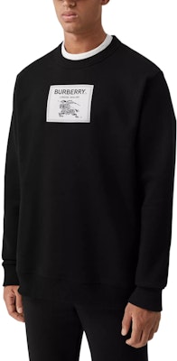 버버리 FW22 블랙 자수 말 로고 크루넥 스웨트셔츠. 80644021 Shop 버버리 FW22 블랙 자수 말 로고 크루넥 스웨트셔츠. 80644021