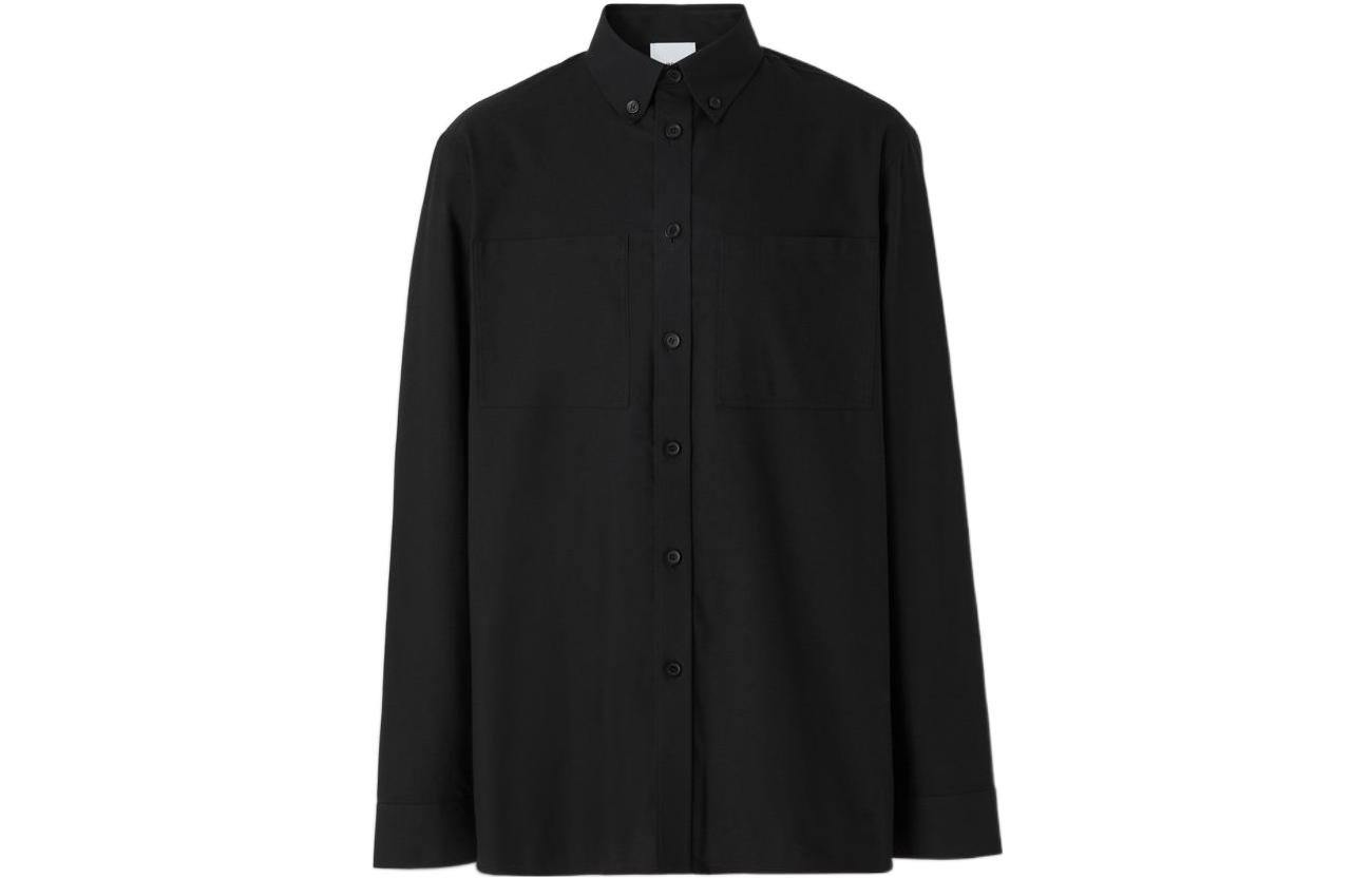 Burberry FW22 Black Long Sleeve Shirt with Back Letter Graphic Design Men 80584711