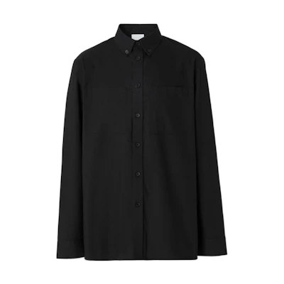 Burberry FW22 Black Long Sleeve Shirt with Back Letter Graphic Design Men 80584711