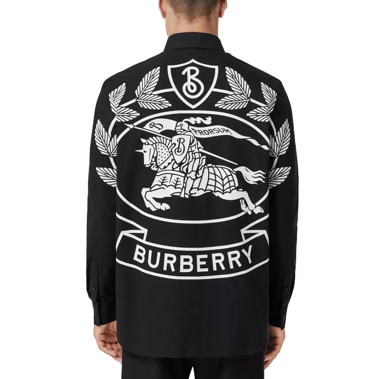 Lookbook Burberry FW22 黑色男士背面字母設計長袖襯衫 80584711