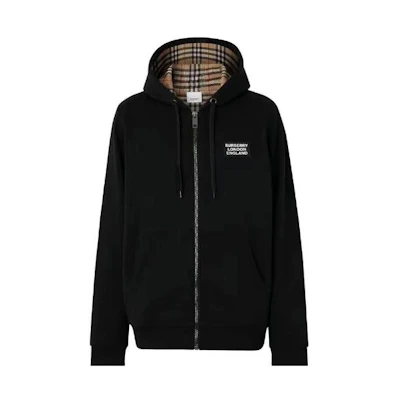 Burberry FW22 Black Solid Logo Hoodie for Men. 80259131