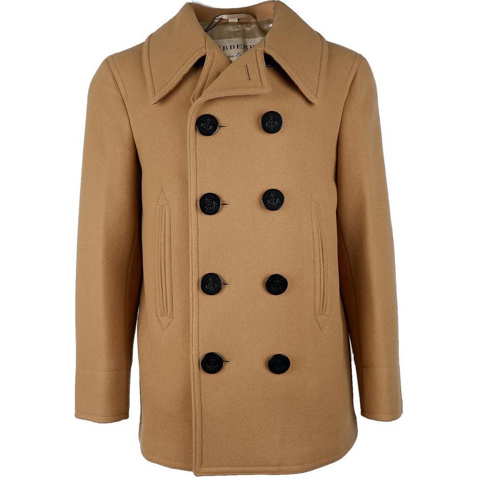 Burberry FW22 Brown Double-Breasted Mid-Length Coat for Men. 80363271