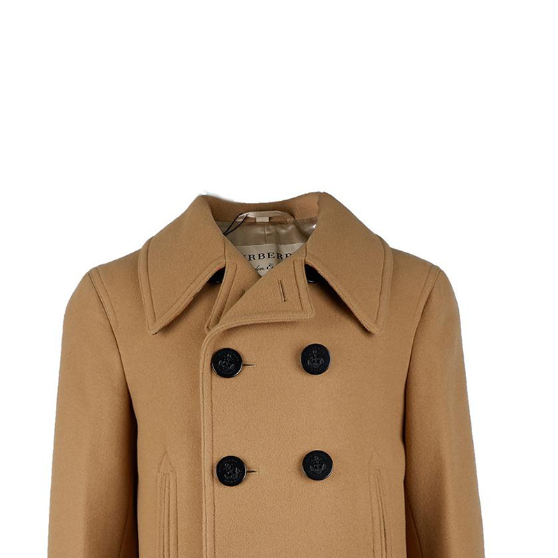 Purchase Burberry FW22 Brown Double-Breasted Mid-Length Coat for Men. 80363271