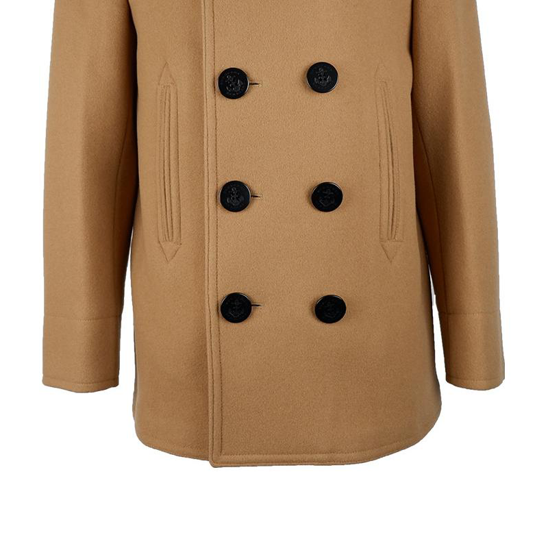 Details for Burberry FW22 Brown Double-Breasted Mid-Length Coat for Men. 80363271