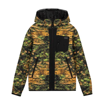 Burberry FW22 Camo Logo Printed Hooded Down Jacket Green Mens 80427921