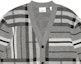 Details for Burberry FW22 Check Colorblock Striped Jacquard Knit Cardigan Men Grey 80587441