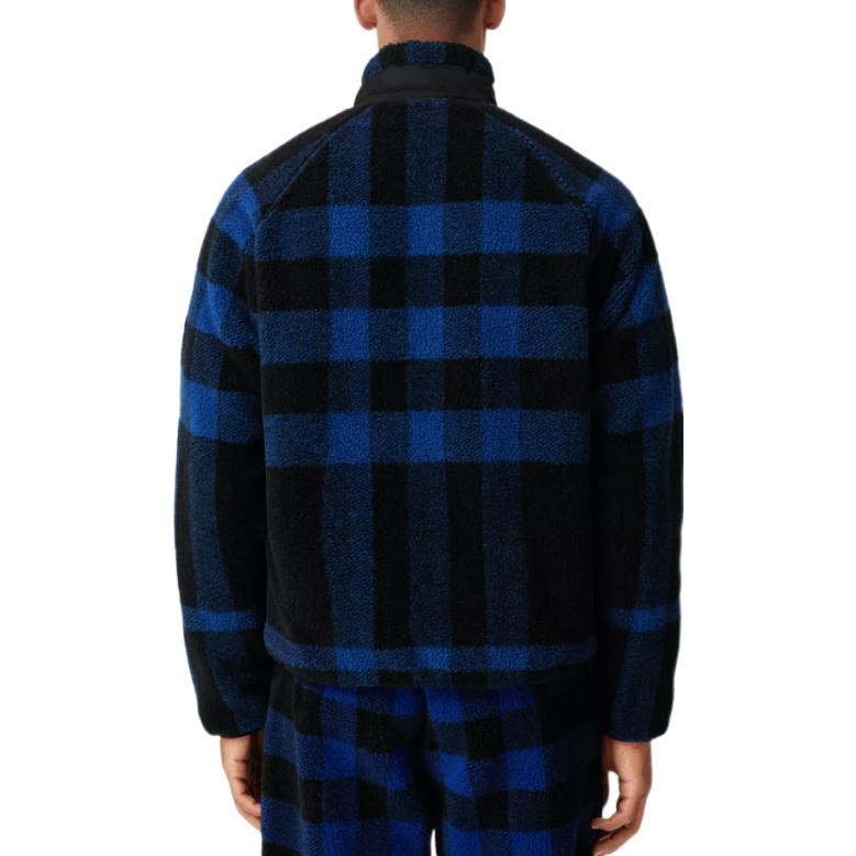 Lookbook Burberry FW22 格紋拼接拉鍊外套 藍色 80596831