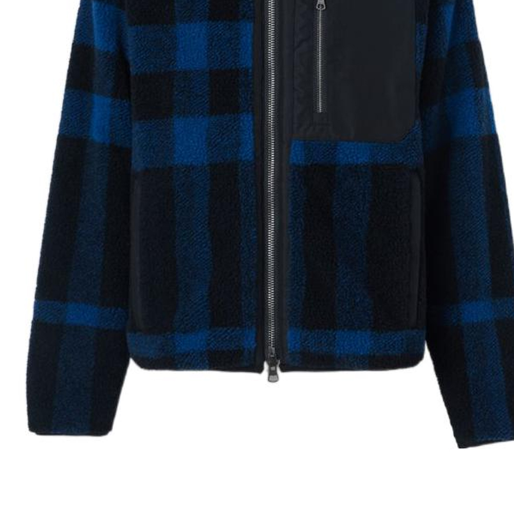 Sizing Burberry FW22 格紋拼接拉鍊外套 藍色 80596831