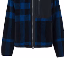 Sizing Burberry Jaket Zip-Up Panel Kotak FW22 Biru 80596831
