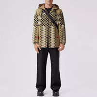Details for Jaket Hoodie Kancing Pola Kotak Burberry FW22 Coklat Pria. 80651231
