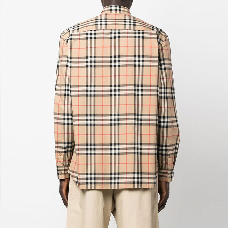 Burberry FW22 Check Pattern Long Sleeve Shirt Brown  Style. 80574611 圖 4