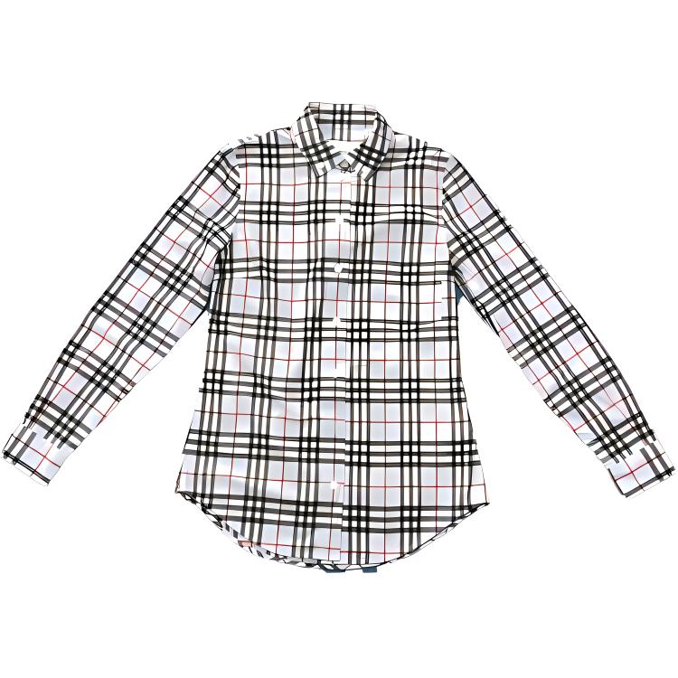 Burberry FW22 Check Print Long-Sleeve Shirt  Multicolor. 80113941