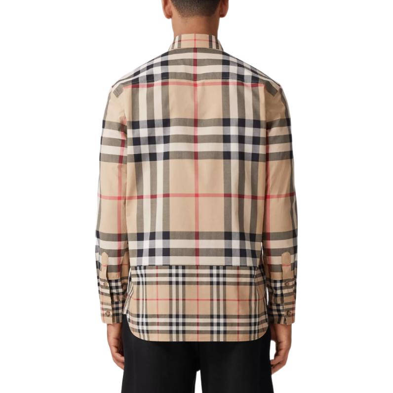 Burberry FW22 Check Print Long Sleeve Casual Shirt Beige 80608001 圖 4