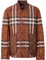 Burberry FW22 Check Quilted Bomber Jacket Dark Brown 80544541 Burberry FW22 Check Quilted Bomber Jacket Dark Brown 80544541