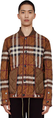 Burberry FW22 Check Quilted Bomber Jacket Dark Brown 80544541 Purchase Burberry FW22 Check Quilted Bomber Jacket Dark Brown 80544541