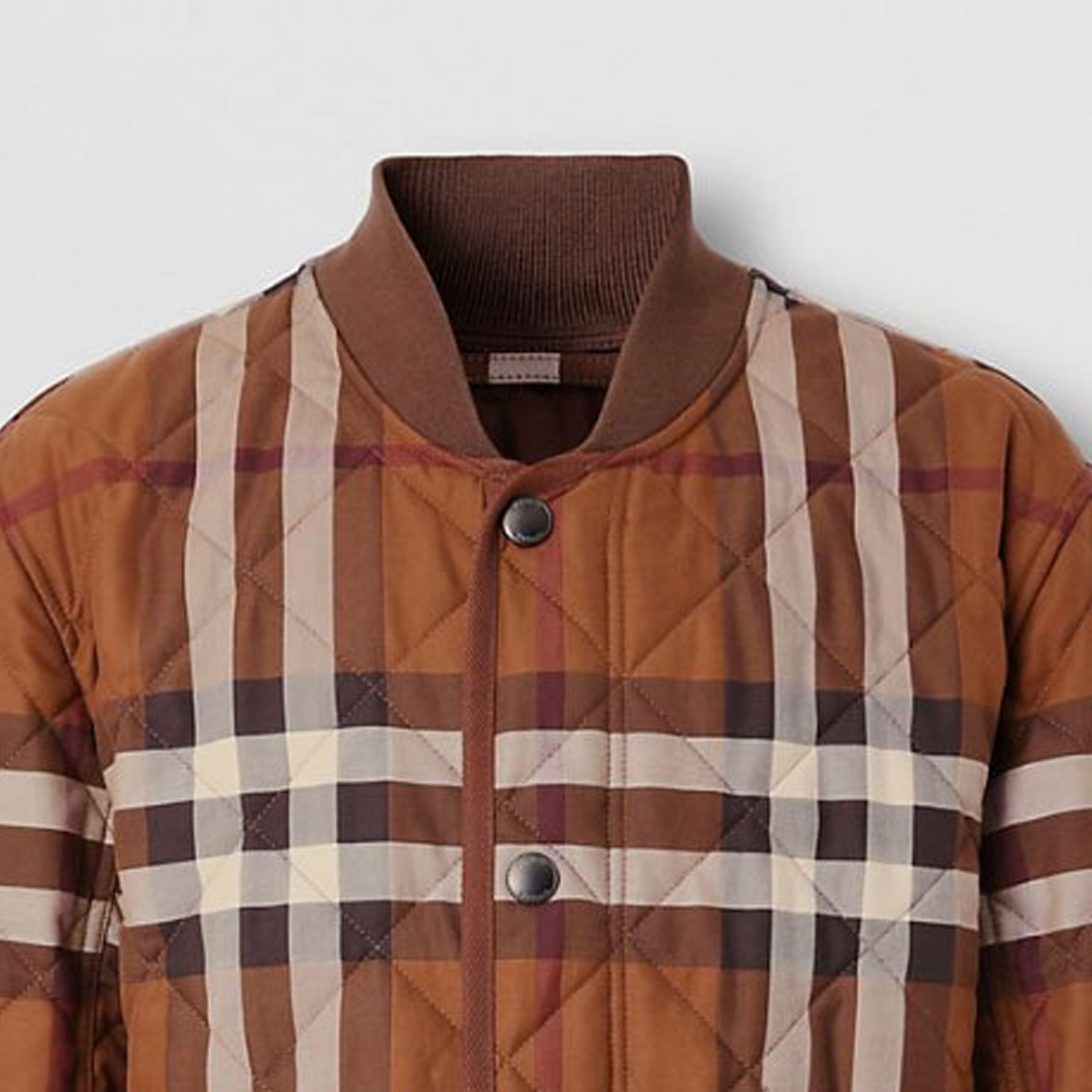 Burberry FW22 Check Quilted Bomber Jacket  Dark Brown 80544541 圖 6
