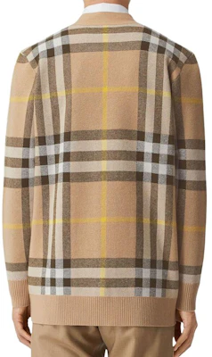 博柏利 2022秋冬格纹V领纽扣针织毛衣卡其色 80540981 Purchase 博柏利 2022秋冬格纹V领纽扣针织毛衣卡其色 80540981