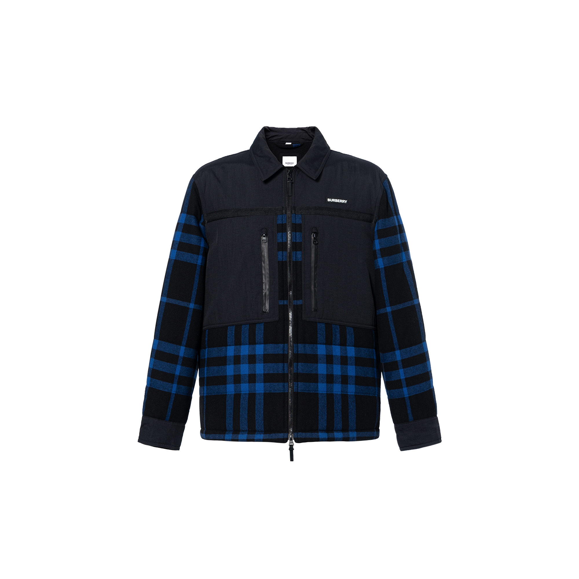 Burberry FW22 Checkered Full-Zip Jacket for Men - Blue 80606131