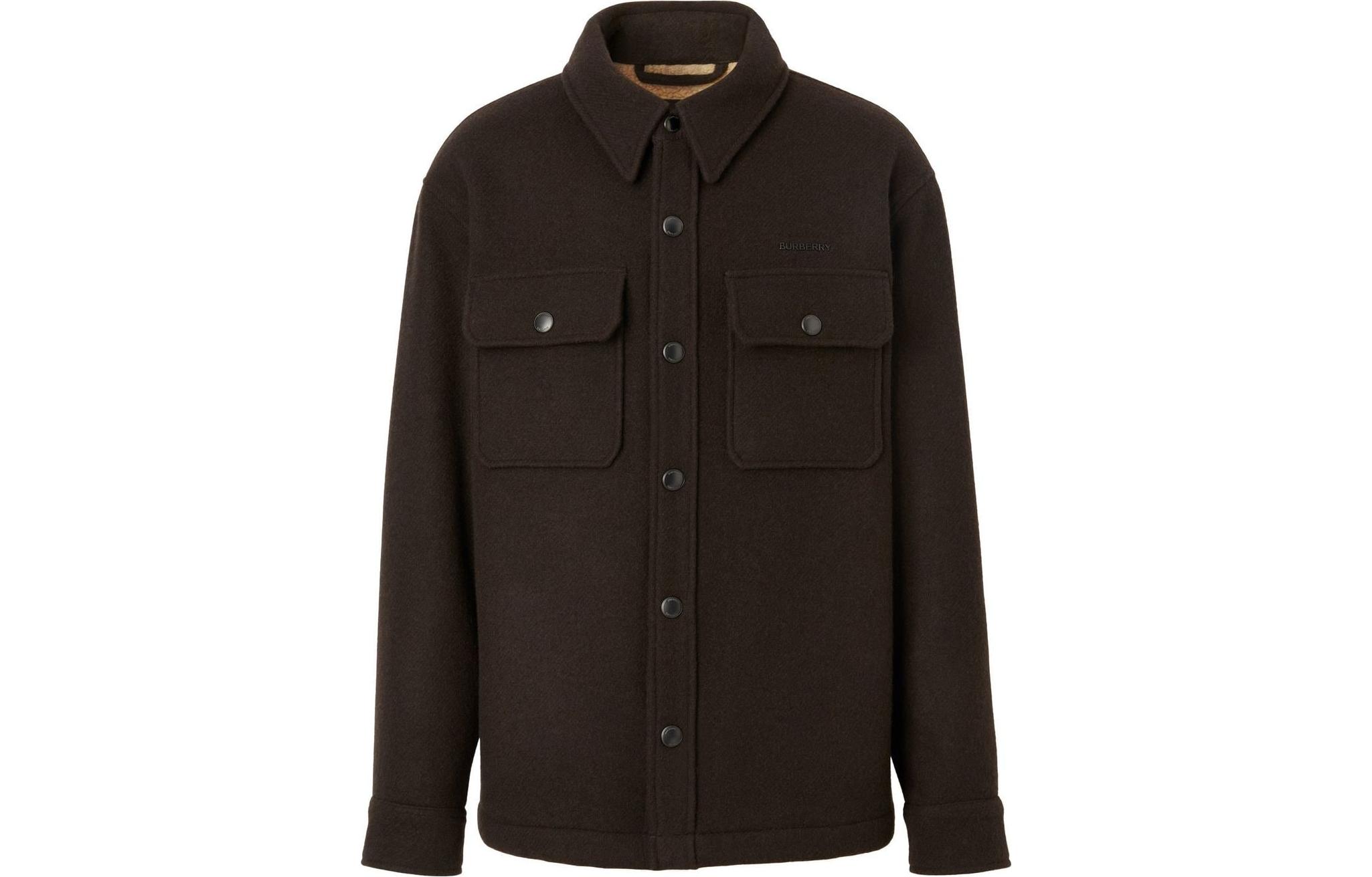 Burberry FW22 Chocolate Brown Shirt Jacket for Men with Button-Up Design 80587311 圖 2