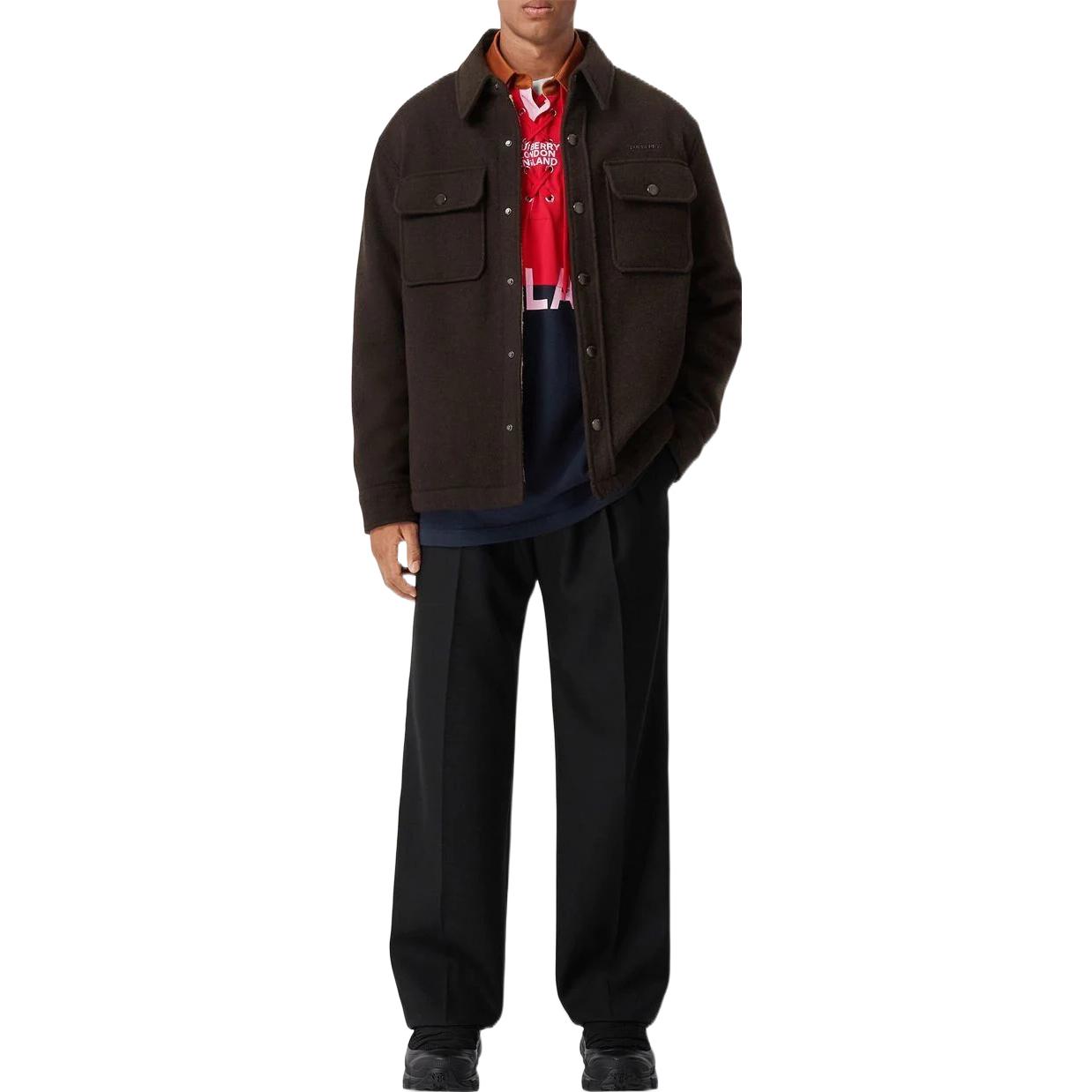 Burberry FW22 Chocolate Brown Shirt Jacket for Men with Button-Up Design 80587311 圖 3