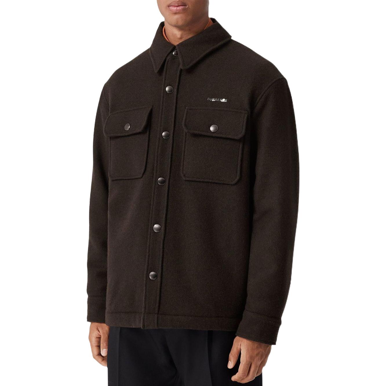 Burberry FW22 Chocolate Brown Shirt Jacket for Men with Button-Up Design 80587311 圖 5