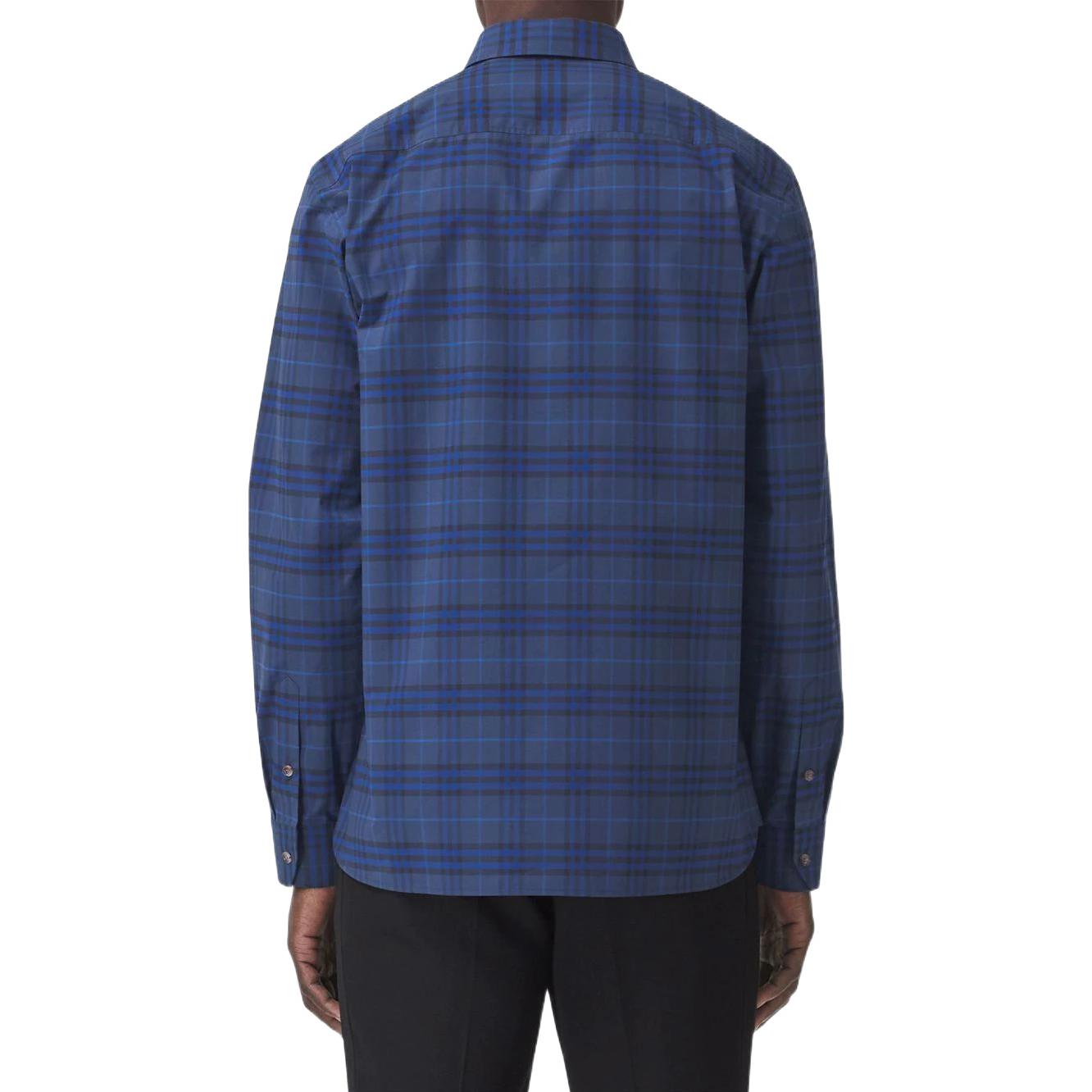 Burberry FW22 Classic Check Long Sleeve Shirt Ocean Blue . 80481211 圖 4