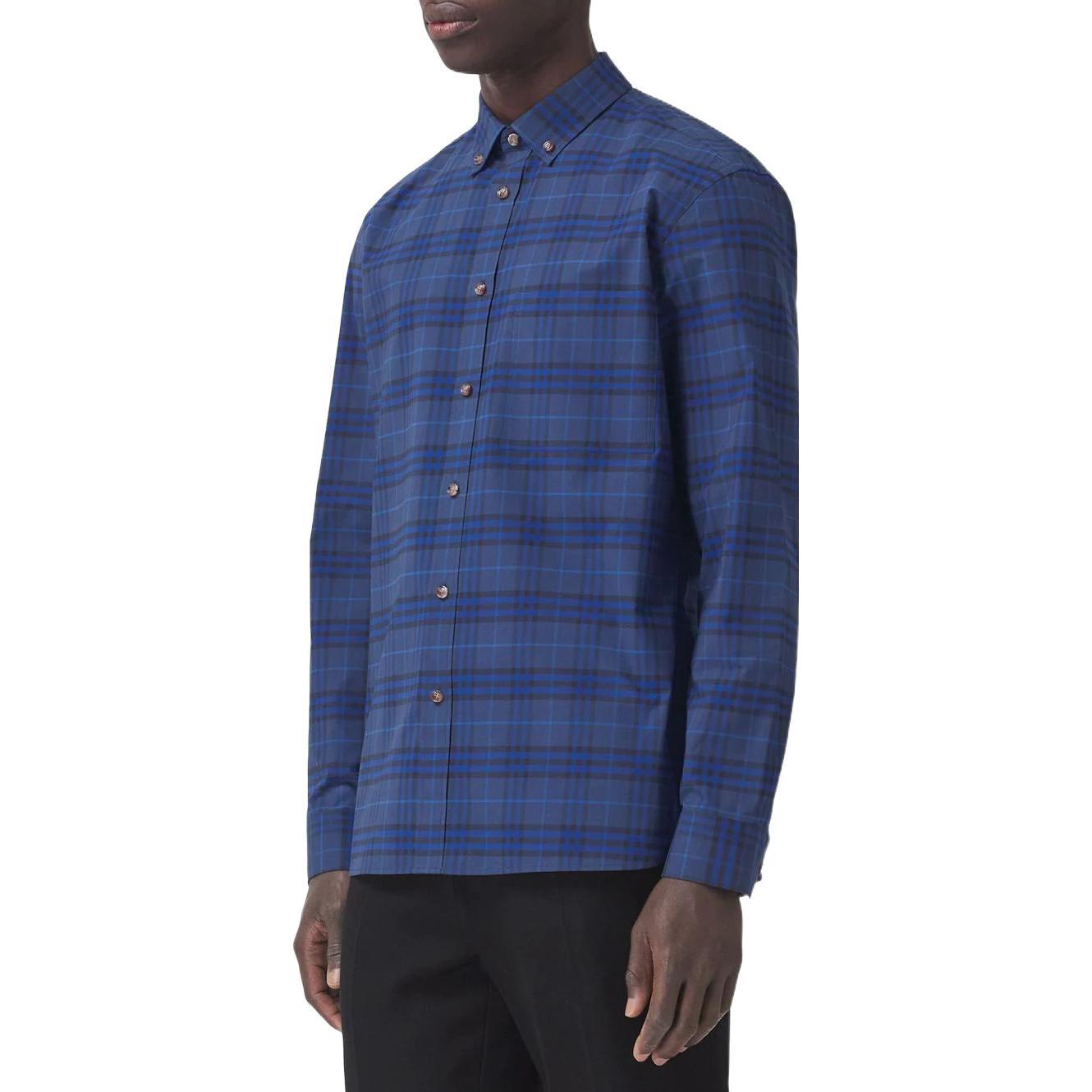 Burberry FW22 Classic Check Long Sleeve Shirt Ocean Blue . 80481211 圖 5