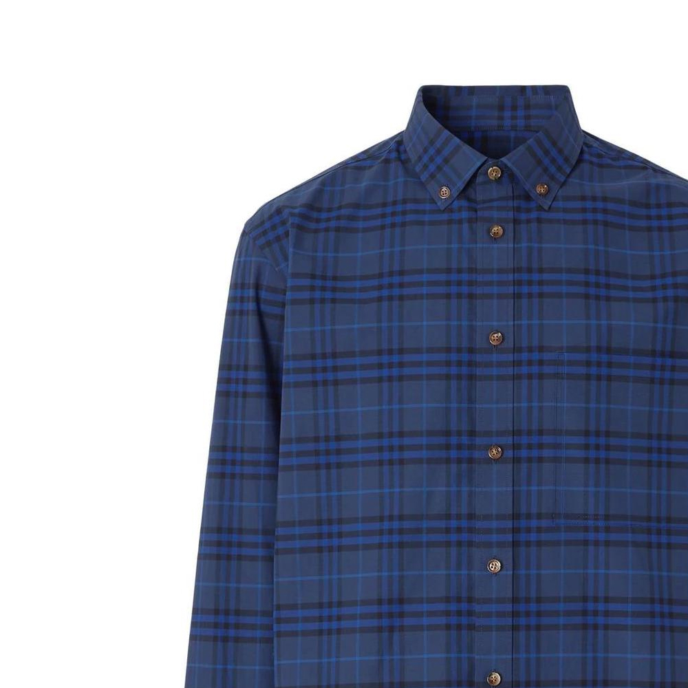 Burberry FW22 Classic Check Long Sleeve Shirt Ocean Blue . 80481211 圖 6