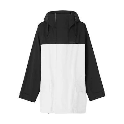 Burberry FW22 Colorblock Back Letter Logo Print Jacket Black/White 80607911